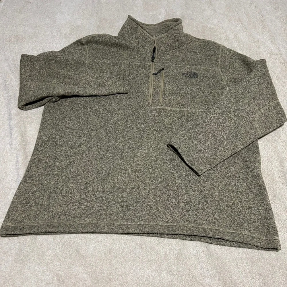 The North Face Gordon Lyons Pullover Mens XXL Brown Heather Quarter Zip Fleece
